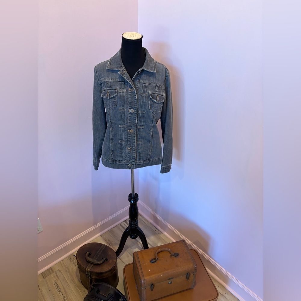 Chico's Platinum Blue Jean Jacket